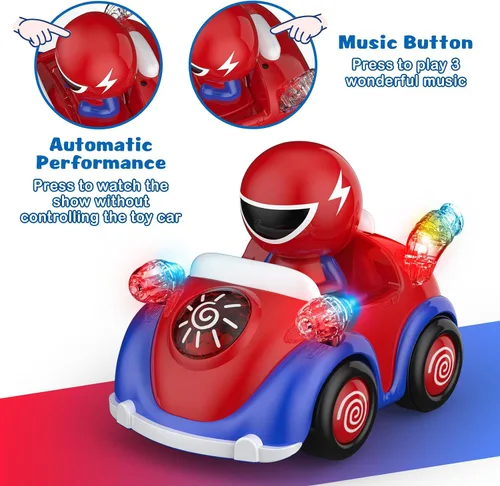 Miniatura 2 de NQD Coche de control remoto para niños pequeños, coches RC con música y luces, material ABS, juguetes de coches de carreras de dibujos animados RC