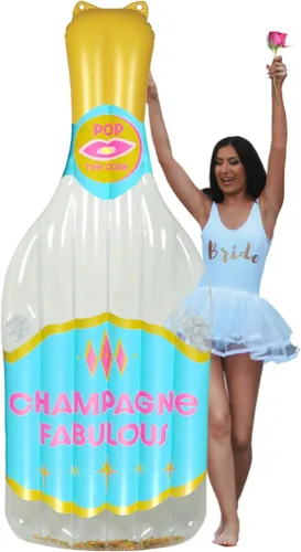 Miniatura 8 de Champagne Fab - Flotadores de piscina para despedida de soltera Flotador de piscina de tamaño grande de 400 libras de capacidad Flotador
