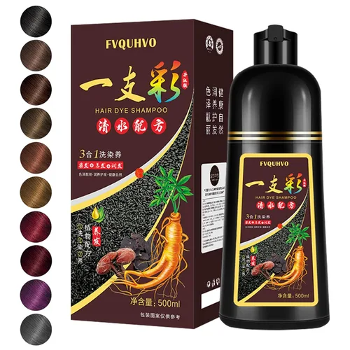 Miniatura 8 de Champú 3 en 1, color de cabello semipermanente, tinte para el cabello castaño claro, seguro y profesional, fácil de usar, para salón y hogar, 16.9