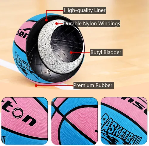 Miniatura 2 de Senston - Pelotas de baloncesto de tamaño 3/5/6/7, para interiores y exteriores, de 27.5/29.5 pulgadas