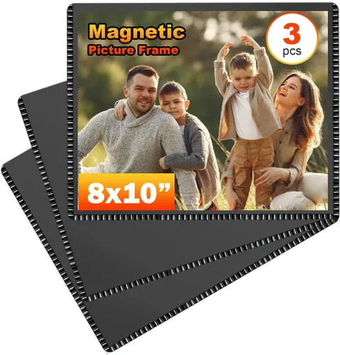 Miniatura 29 de Marco de Fotos Magnético Negro CHUNNIAO 4X6 para Refrigerador, Fundas de Imanes de Fotos Negro 4X6" 10PCS