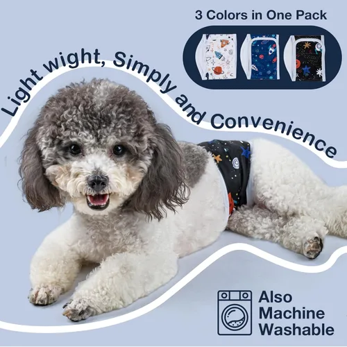 Miniatura 6 de MICOOYO Pañal para perro macho, pañales ligeros para perros, pañales lavables para perros machos, pequeños pañales reutilizables para cachorros