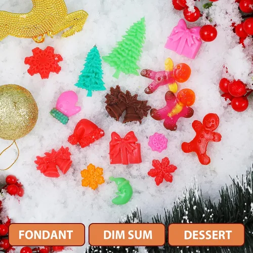 Miniatura 3 de Moldes de silicona para fondant de Navidad, lindo árbol de Navidad, Papá Noel, oso amoroso, alce, muñeco de nieve, invierno, congelado, fiesta