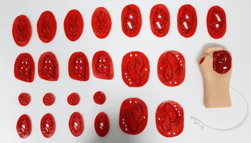 Miniatura 3 de Kit de moldeo de maniquí de trauma, juego de evaluación de trauma, módulo de quemadura/herida para primeros auxilios para el cuidado del trauma