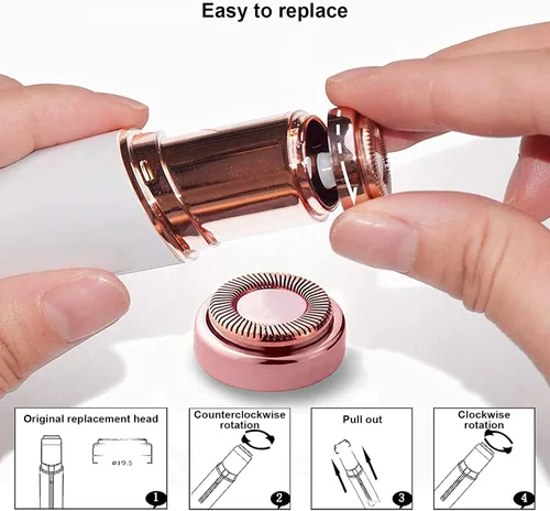 Miniatura 9 de 4 cabezales de repuesto LinMei compatibles con GEN 1 Finishing Touch Flawless removedor de pelo sin dolor para mujer, con cepillos de limpieza