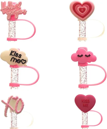 Miniatura 13 de Paquete de 6 unidades de topper para pajitas de 8 mm, lindo y divertido (paquete para mamá de perro)