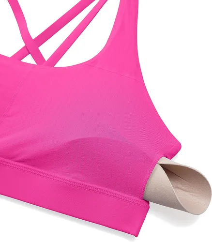 Miniatura 6 de CRZ YOGA - Top deportivo con tirantes delgados para mujer, brasier deportivo acolchado para yoga, entrenamiento y fitness, con espalda cruzada