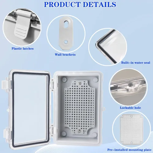 Miniatura 3 de Caja Eléctrica Impermeable a Prueba de Polvo Caja de Conexiones Resistente a la Intemperie IP67 Carcasa de Plástico ABS Caja de Proyecto