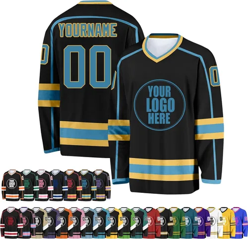 Miniatura 16 de Camiseta de hockey personalizada para hombres/mujeres/jóvenes/niños, nombre personalizado/número/logotipo de gran tamaño camiseta de entrenamiento