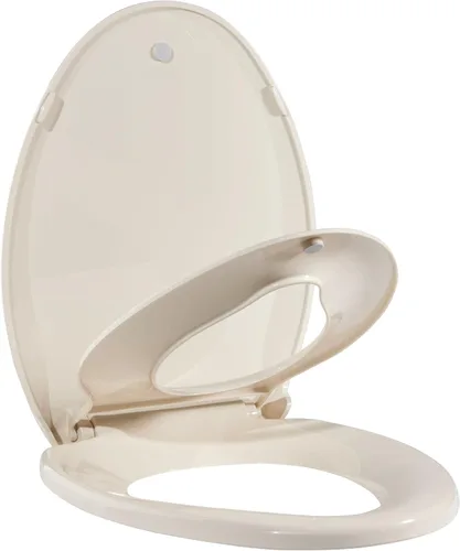 Miniatura 11 de Asiento de inodoro alargado duradero con cierre suave y lento, fácil de instalar y limpiar, nunca se afloja, blanco, se adapta a la mayoría