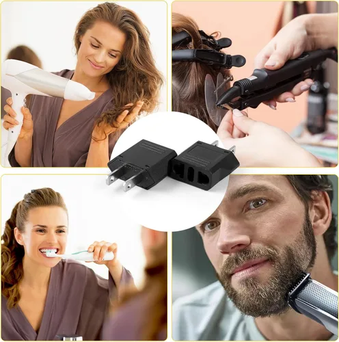 Miniatura 6 de 6 Pack Adaptador de Enchufe Europeo a EE. UU., Adaptador de Enchufe de Salida Europeo a Americano Pequeño para Viajes, Adaptador de Enchufe Europeo