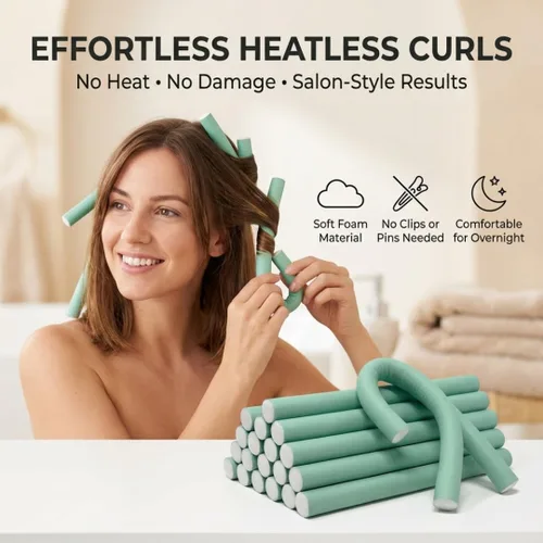 Miniatura 2 de My Beauty Spot Flexi Rods - Rodillos de espuma de 1 pulgada de diámetro, calidad profesional de salón, 10 rodillos de goma para cabello largo, Azul
