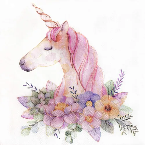 Zelten Servilletas de papel de colores (unicornio)
