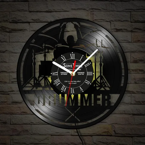 Miniatura 8 de The Geeky Days Reloj de pared con nombre personalizado, 7 colores cambiantes, reloj de pared de vinilo con luz nocturna LED, reloj de pared