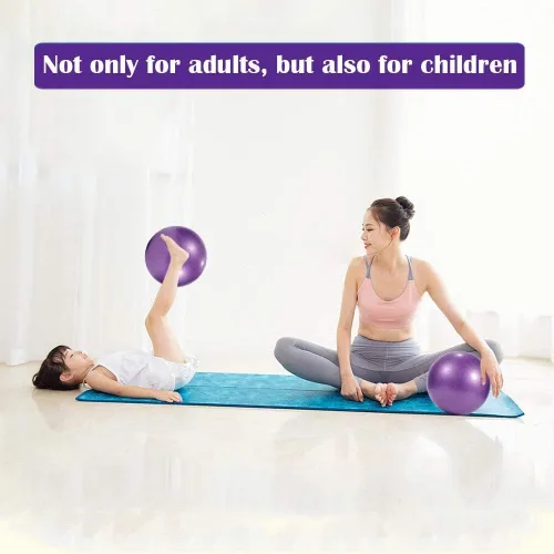 Miniatura 7 de Pelota de pilates pequeña de 9 pulgadas con pipeta inflable para estabilidad, barra de pilates, yoga, entrenamiento central y terapia física