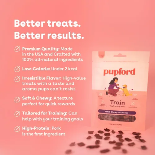 Miniatura 2 de Pupford Golosinas de entrenamiento suaves y masticables para perros y cachorros (cerdo, 5 onzas)