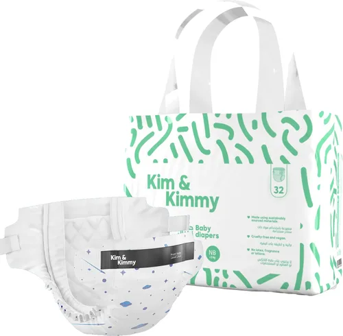 Miniatura 24 de Kim & Kimmy Pañales ecológicos, recién nacidos, hasta 11 libras, 32 pañales – Protección contra fugas de 12 horas, sin erupciones, hipoalergénicos