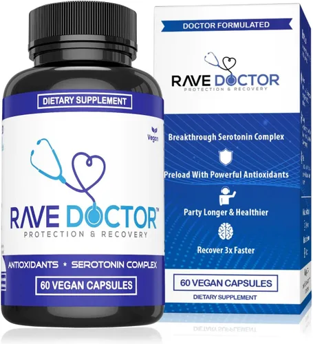 Suplemento Rave Doctor 5 HTP - Vitaminas Esenciales de Rave para Asistentes a Festivales, Accesorios de Rave, Esenciales de Festival, Equipo de