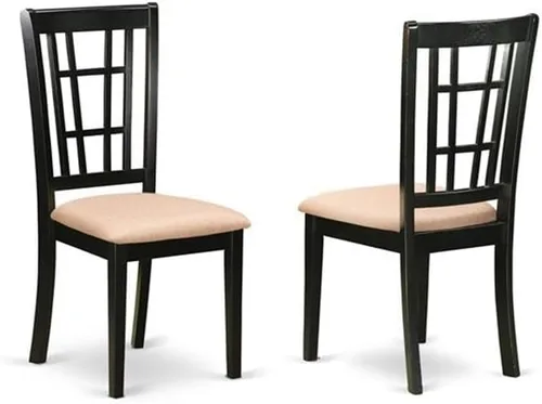 Miniatura 4 de East West Furniture SHNI3-BLK-C Juego de mesa de comedor de 3 piezas para espacios pequeños contiene una mesa de cocina redonda con pedestal y 2