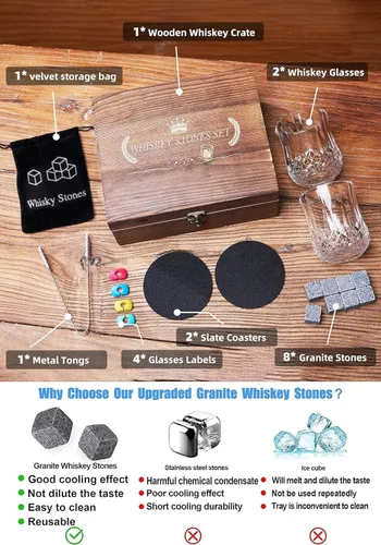 Miniatura 4 de Regalos para el Día del Padre, Aniversario, Cumpleaños para Hombres, Papá, Esposo, Regalos Blanco Elefante para Adultos, Juego de 2 Vasos de Whisky
