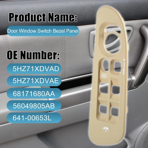 Miniatura 2 de X AUTOHAUX 5HZ71XDVAD Cubierta de bisel para interruptor de ventana de puerta para Dodge para Ram 1500 2500 3500 2002-2010 Driver lado izquierdo