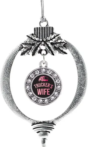 Miniatura 53 de Inspired Silver - Twin One - Adorno festivo de Navidad de plata - Adorno festivo de árbol de Navidad con dije de círculo y circonita cúbica