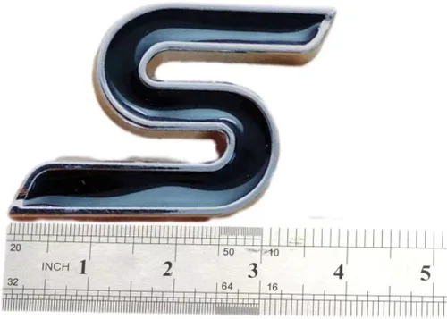 Miniatura 6 de Nueva aleación de zinc 3D S emblema insignias coche guardabarros trasero tronco Sedan letra adecuada para sedán (negro)