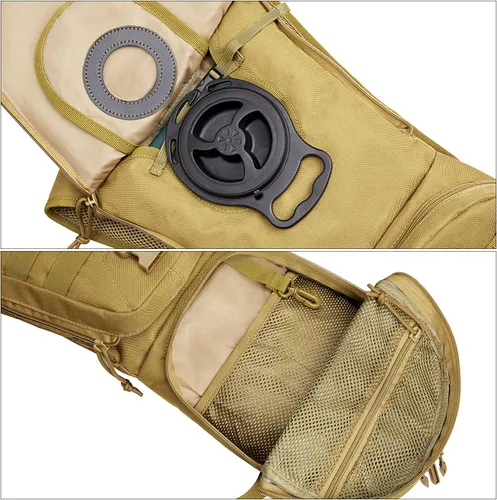 Miniatura 6 de G4Free Mochila de hidratación táctica militar con vejiga mejorada de 3L para senderismo, correr, ciclismo Canela