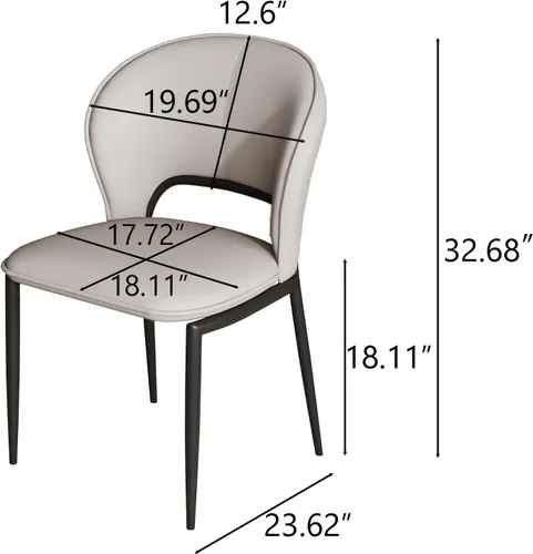 Miniatura 2 de Juegos de sillas de comedor modernas (2/4/6/8-PSC), sillas de cocina de piel sintética con respaldo, sillas laterales de cocina sin brazos, salas