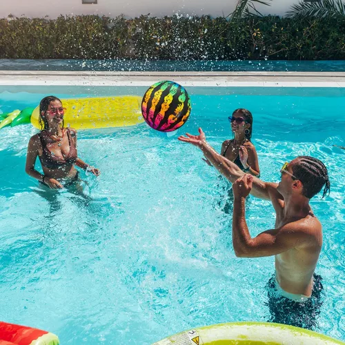 Miniatura 6 de Juego de pelota de piscina - Pelota de piscina de 9 pulgadas Juguetes inflables de piscina con adaptador de manguera, juego de piscina