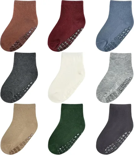 Miniatura 6 de Calcetines de media altura con agarres para bebés (9 pares) para niños pequeños de 0-7 años