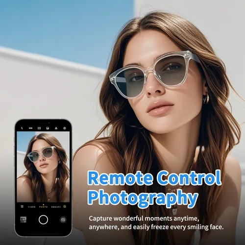 Miniatura 6 de Gafas inteligentes para mujeres y hombres, anteojos de audio Bluetooth con lentes que cambian de color, altavoces de sonido de oído abierto, carga