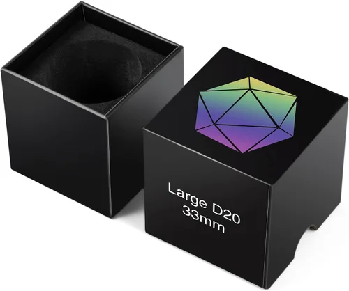 Miniatura 5 de D20 Dados Metal DNDND - Dados metálicos grandes de 1.299 in con magnífica caja de regalo para Calabozos y Dragones (rayas verdes)