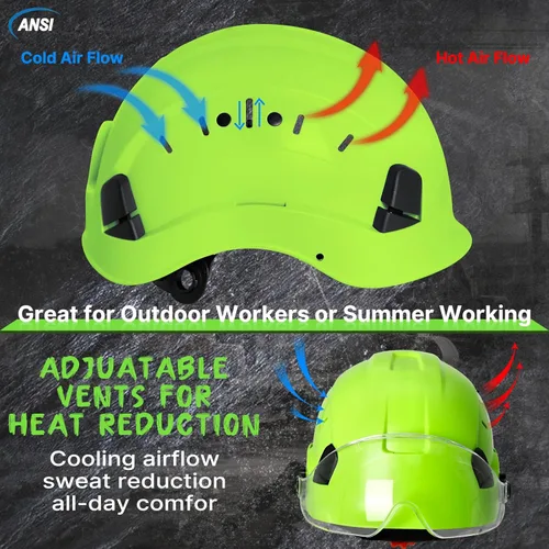 Miniatura 4 de AOLAMEGS Casco Duro de Seguridad ABS – Casco de Seguridad Aprobado ANSI Z89.1 con Visera Ajustable Ventilado para Hombres Mujeres Adultos Cascos