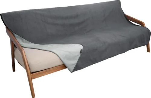 Miniatura 17 de Catalonia Manta impermeable para cama, funda reversible de forro polar, protector de muebles lavable a prueba de líquidos Azul marino+gris pardo