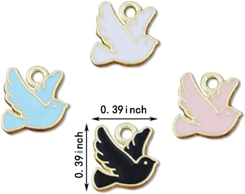 Miniatura 2 de Collar con dijes para paloma, accesorios para palomas, pájaros, accesorios para bricolaje, 50 piezas de manualidades de palomas para hacer joyas