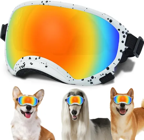 Miniatura 38 de Gafas de sol grandes para perros con correa ajustable, protección UV, a prueba de victorias, adecuadas para perros medianos y medianos