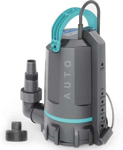 Miniatura 10 de Aquastrong Bomba de sumidero de 1 HP 4500 GPH Bomba de agua sumergible termoplástica portátil bomba de alto flujo de eliminación de agua