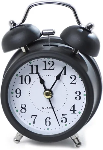 Miniatura 7 de Reloj despertador digital, reloj despertador retro ruidoso, doble campana, funciona con pilas, adorno para el hogar, aula, decoración de sala