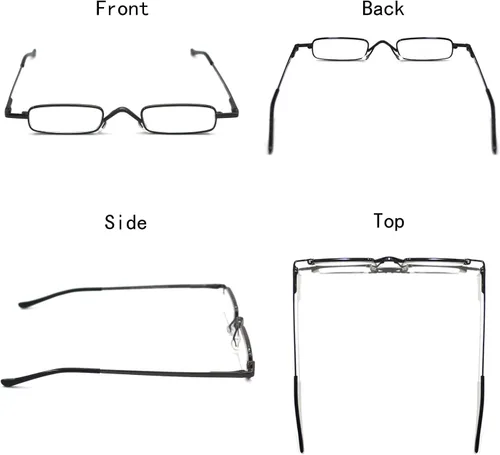 Miniatura 4 de Mini gafas de lectura de metal súper ligeras con estuche compacto, negro, plomizo