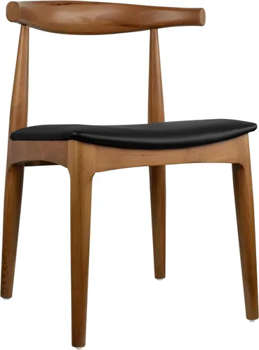 Miniatura 5 de 2xhome Juego de 2 sillas de comedor de madera maciza Asiento acolchado de piel sintética tapizado Silla de brazo moderna estilo granja