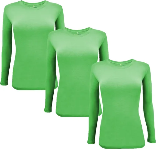 Miniatura 108 de Natural Uniforms Camiseta Under Scrub para mujer, cuello redondo, manga larga, paquete de 3, paquete múltiple de 3