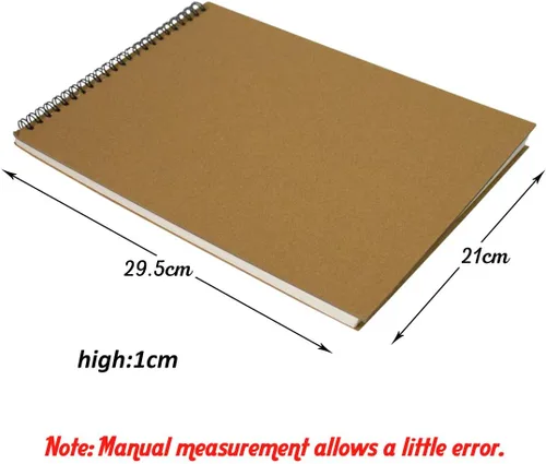 Miniatura 2 de KXF Cuaderno de bocetos en espiral A4 en blanco, 60 páginas, bloc de bocetos de artista con tapa dura, 6.00 oz/m², libro de dibujo artístico