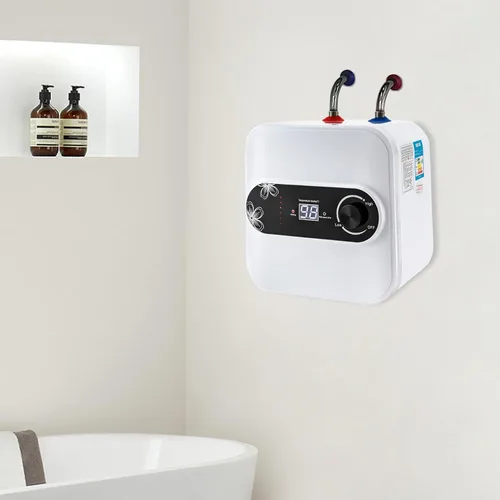 Miniatura 5 de DHBREK Calentador de agua eléctrico con mini-tanque, 110 V, 2.1 galones, 1.5 KW, blanco, punto de uso instantáneo, calentador de agua caliente