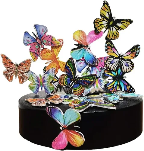 Escultura de escritorio, mariposas, juguete de escritorio para aliviar el estrés, juguete para la ansiedad, regalo de oficina (22 mariposas)