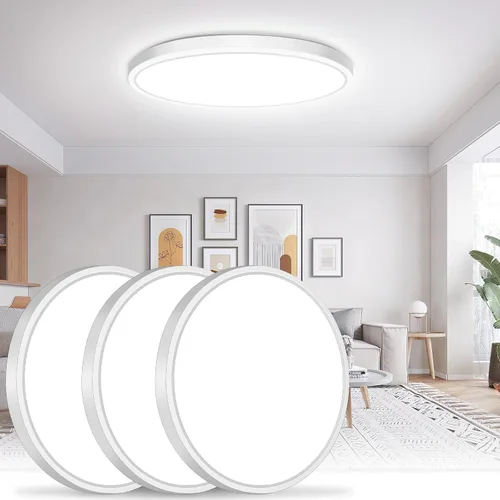 Miniatura 22 de Lámpara LED de techo de montaje al ras, equivalente a 100W, lámpara de techo empotrada moderna para cocina 5000K luz blanca diurna 15W 1200Lm 7