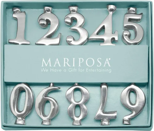 Miniatura 2 de Mariposa Juego de portavelas con números plateado brillante regalos portavelas aluminio fundido reciclado hecho a mano en México