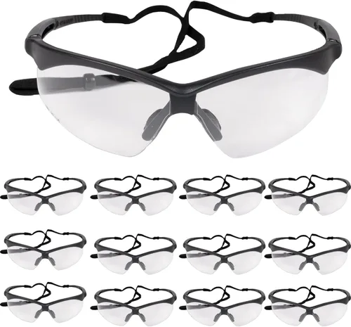 Miniatura 12 de ATERET 12 pares de gafas de seguridad, lente de policarbonato resistente a los arañazos ANSI Z87.1 resistente a los impactos Claro