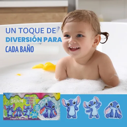 Miniatura 8 de Bombas de baño Stitch para niños, divertidos colores brillantes del arco iris, perfumadas de frambuesa para niños, a partir de 3 años, por Townley