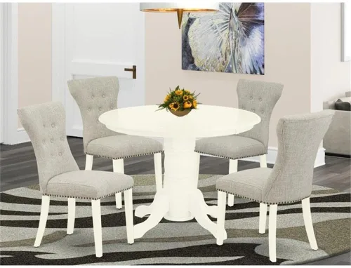Miniatura 13 de East West Furniture SHGA5-BLK-24 - Juego de comedor de 5 piezas para 4 personas, incluye una mesa de cocina redonda con pedestal y 4 sillas Parson
